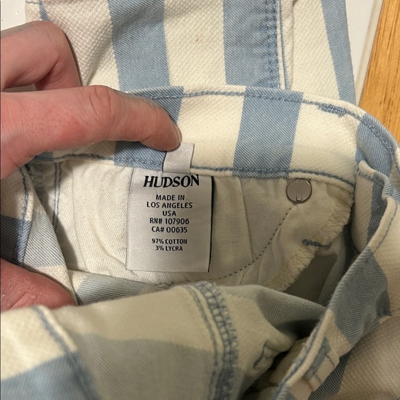 Hudson Jeans Blue and White Striped Skinny Jeans - Picture 2 of 3